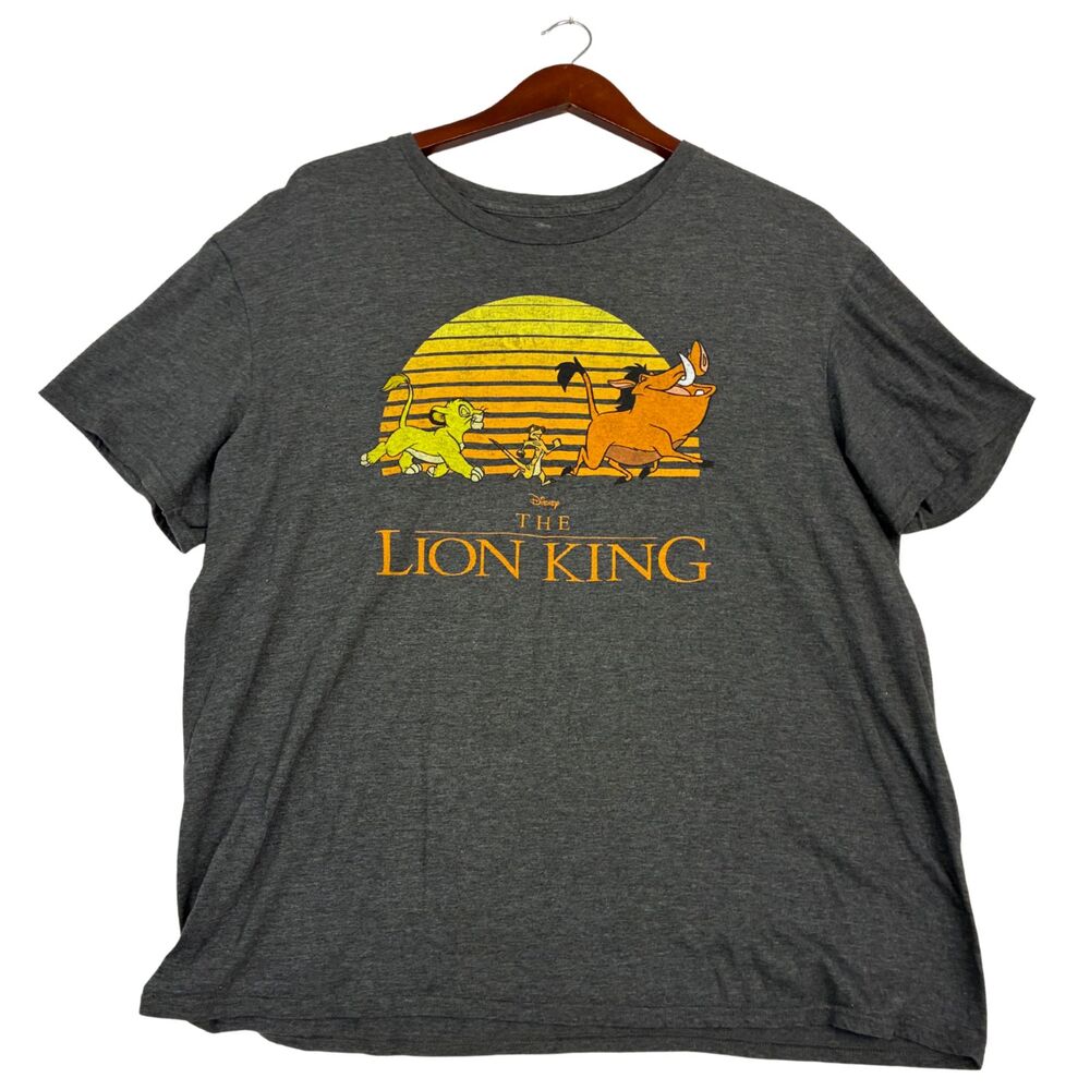 Disney The Lion King T-Shirt Men's XL Gray Simba Timon Pumbaa Hakuna Matata Tee
